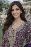 Fiza By Mrudangi Gerogette Gown With Embroidered Dupatta Wholesale Online